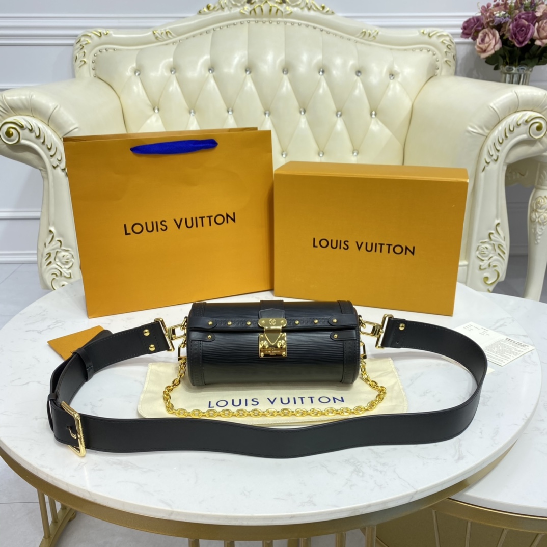 Louis Vuitton PAPILLON TRUNK Handbag Epi Leather M58655 Black